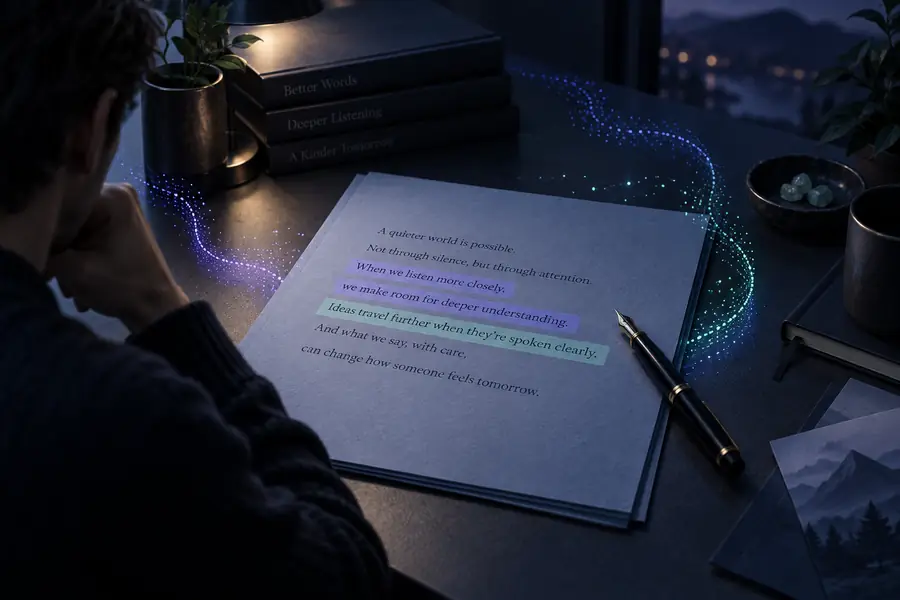 Written passage prepared for voice conversion